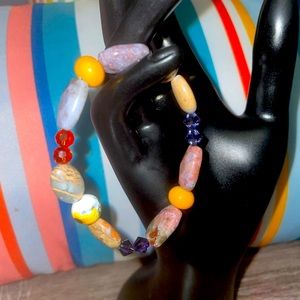 Multi colored stones with crystals spacers